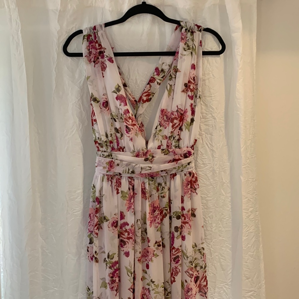 Mind Code Floor length floral dress. Size M